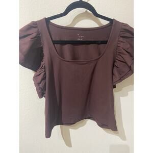 A NEW DAY Women's Ruffle Short Sleeve Top Black Sz Medium